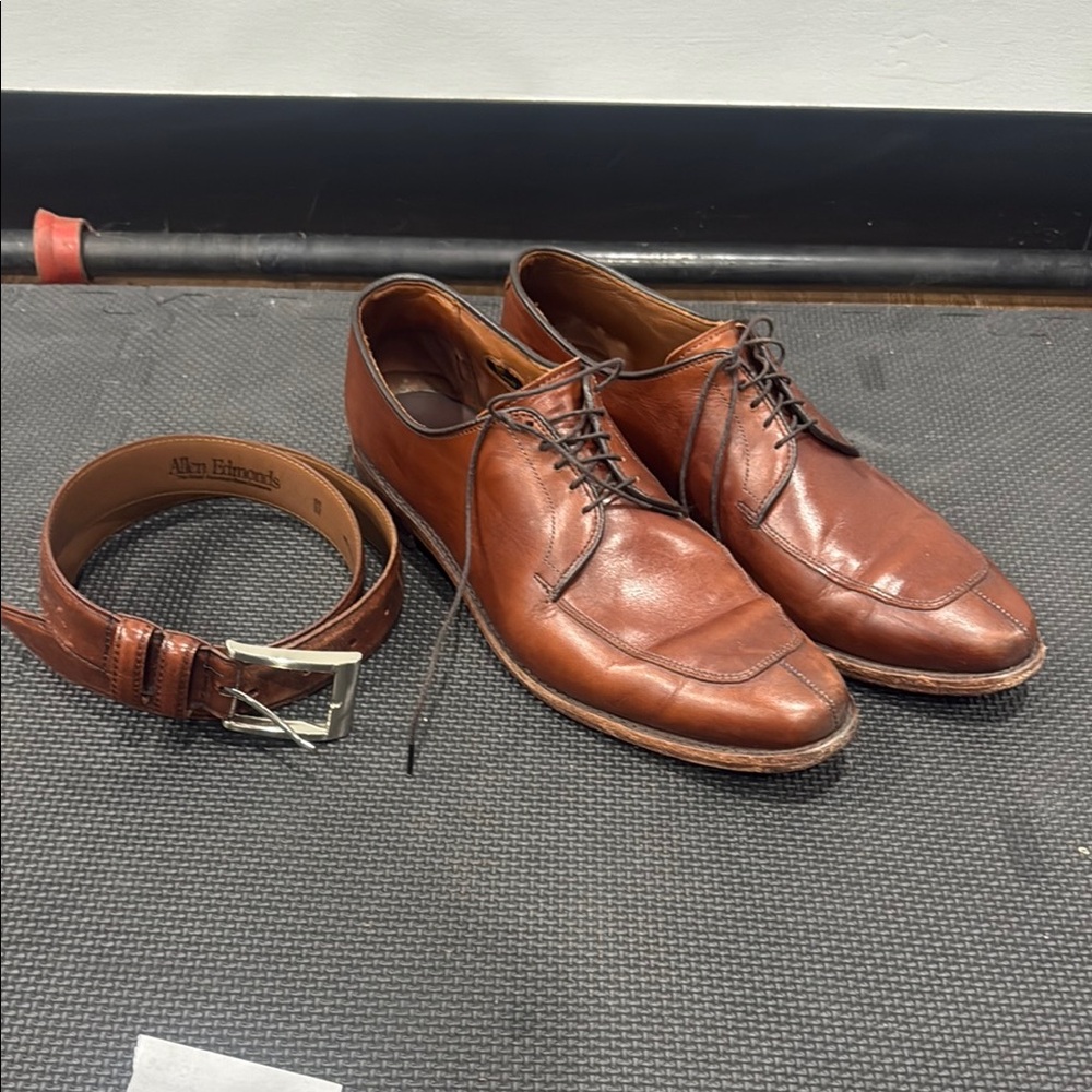 Allen Edmonds Men's Brown Leather Dress Shoes & Matching Belt